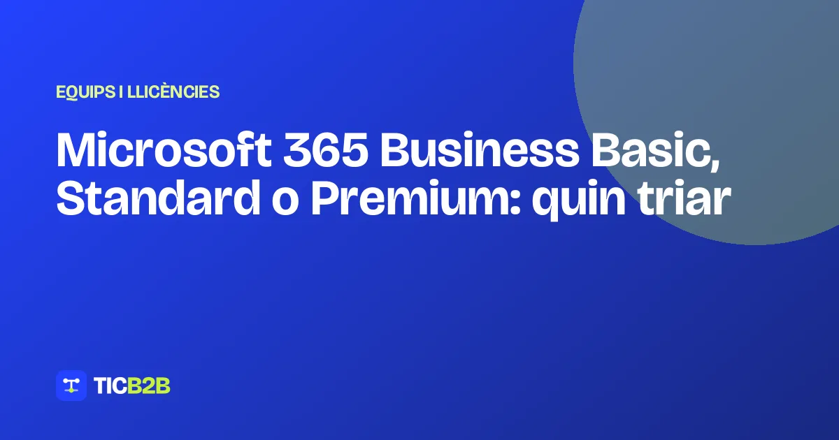 Microsoft 365 Business Basic, Standard o Premium: quin triar