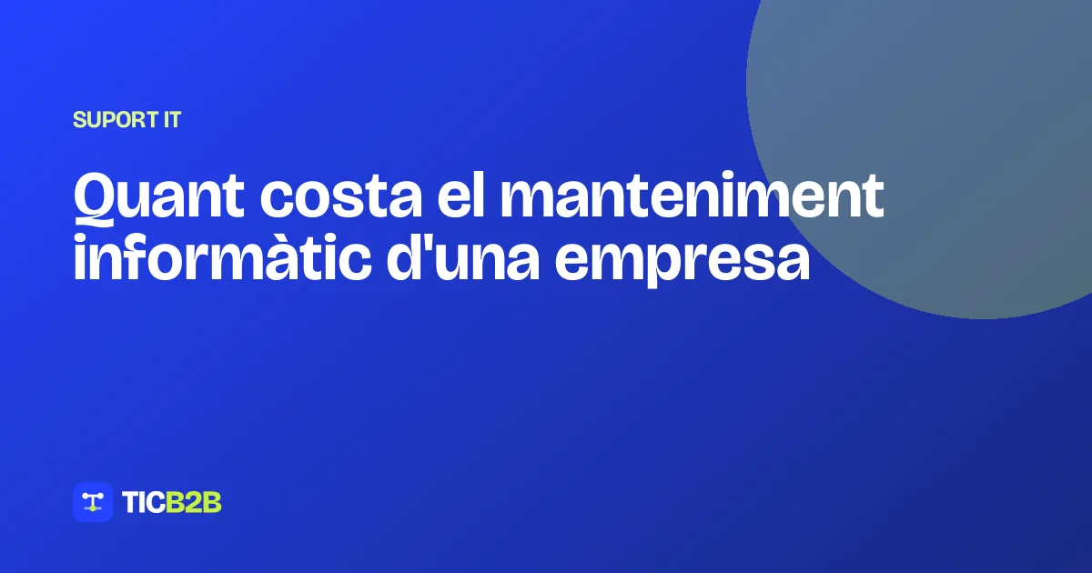 Quant costa el manteniment informàtic d'una empresa