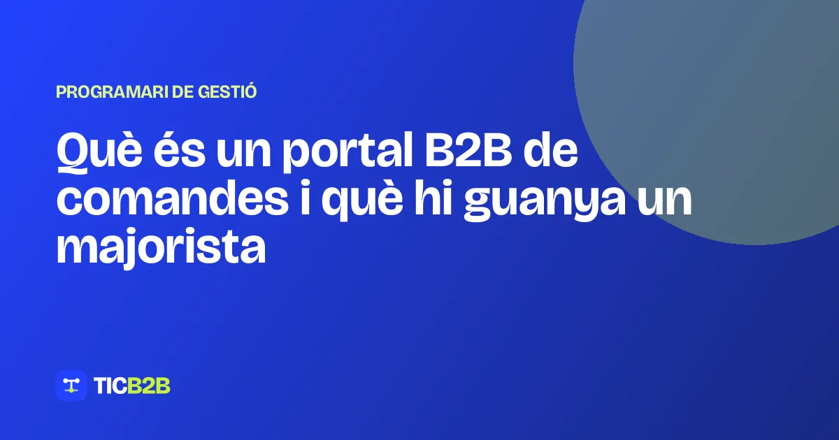 Què és un portal B2B de comandes i què hi guanya un majorista