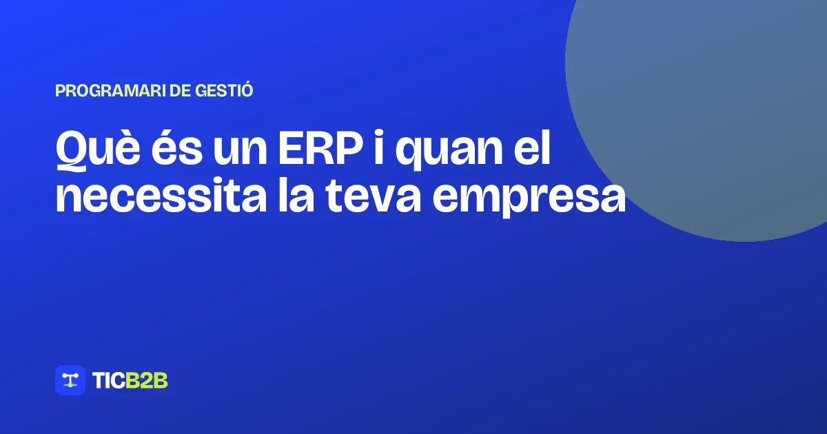 Què és un ERP i quan el necessita la teva empresa