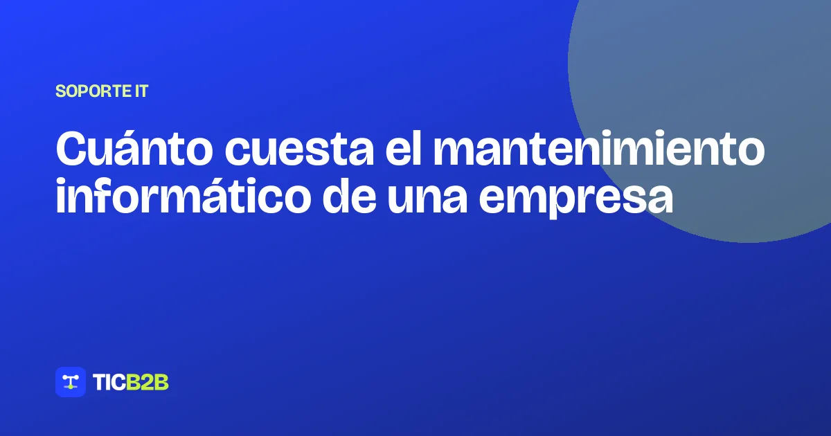 Cuánto cuesta el mantenimiento informático de una empresa